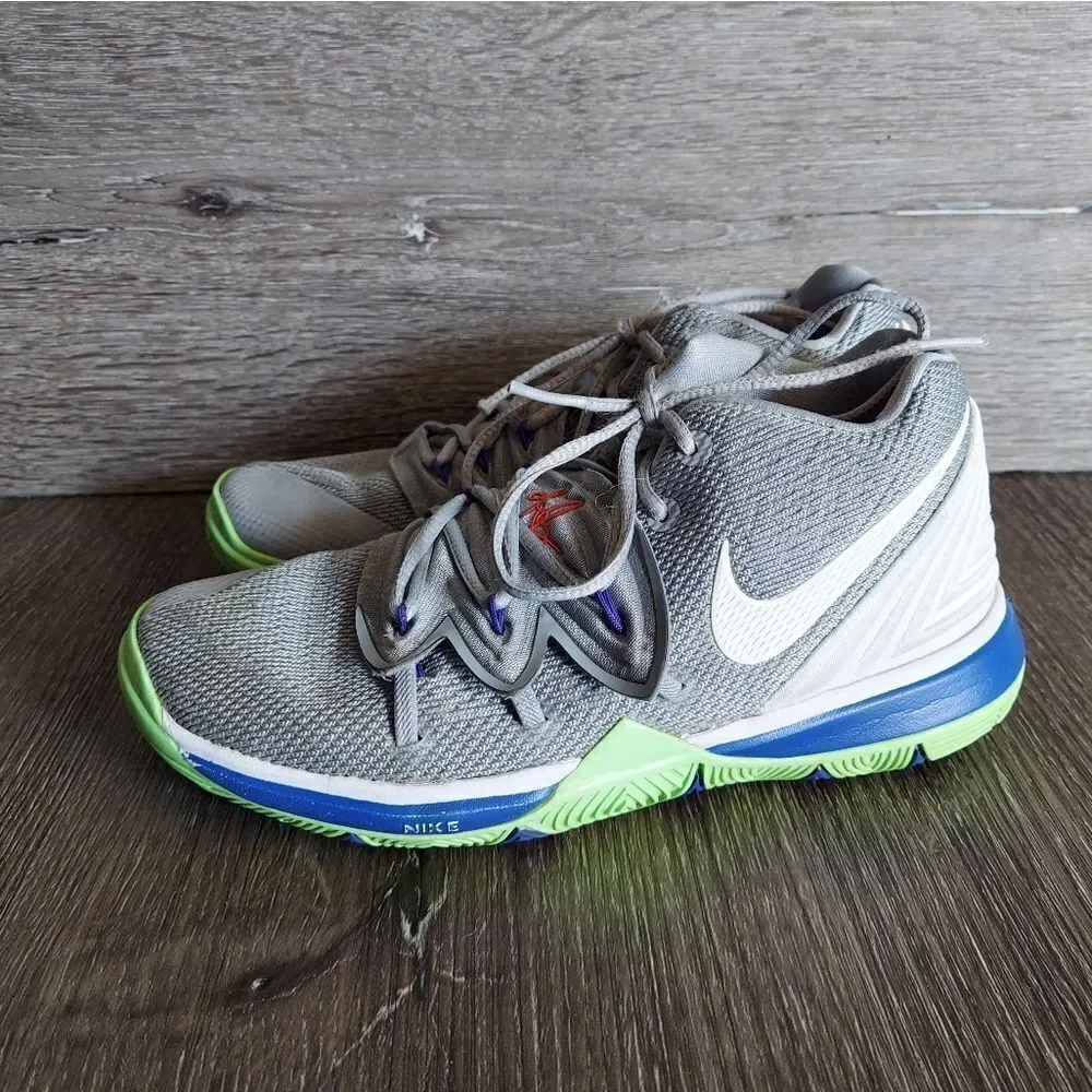 Nike Kyrie 5 PS Irving Wolf Grey Lime Kid Shoes Sneakers Size 2Y